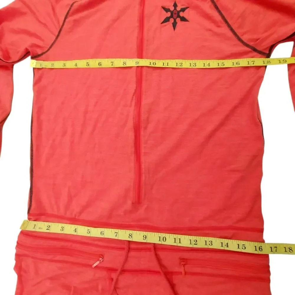 AIRBLASTER Merino Wool Base Layer Ninja Suit Mens Small Red One Piece Hooded